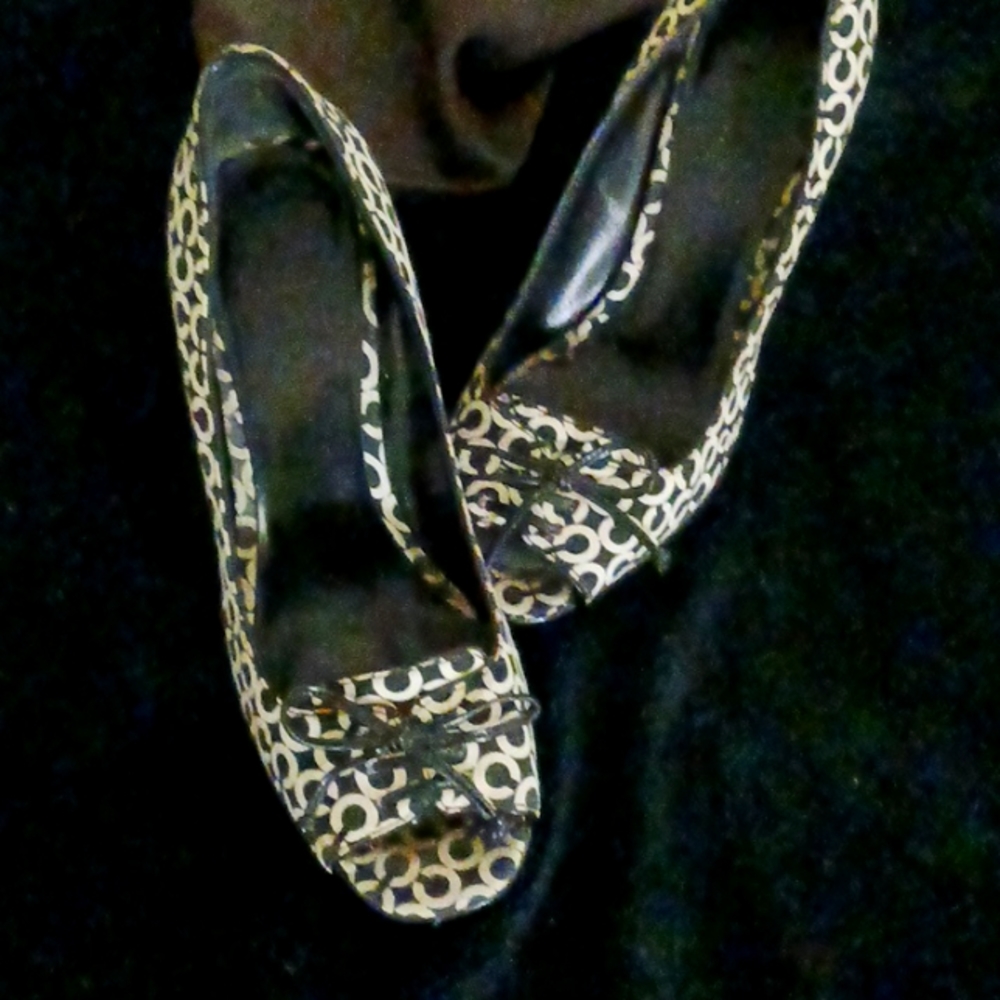 Coach Black and White Heels